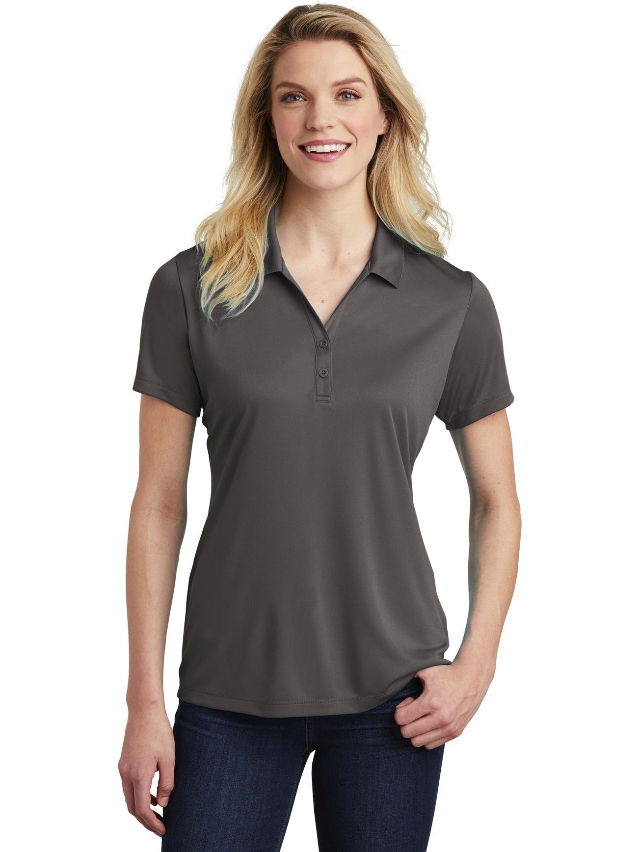 Sport-Tek Ladies Posicharge Competitor Polo-Regular-Sport-Tek-Iron Grey-S-Thread Logic