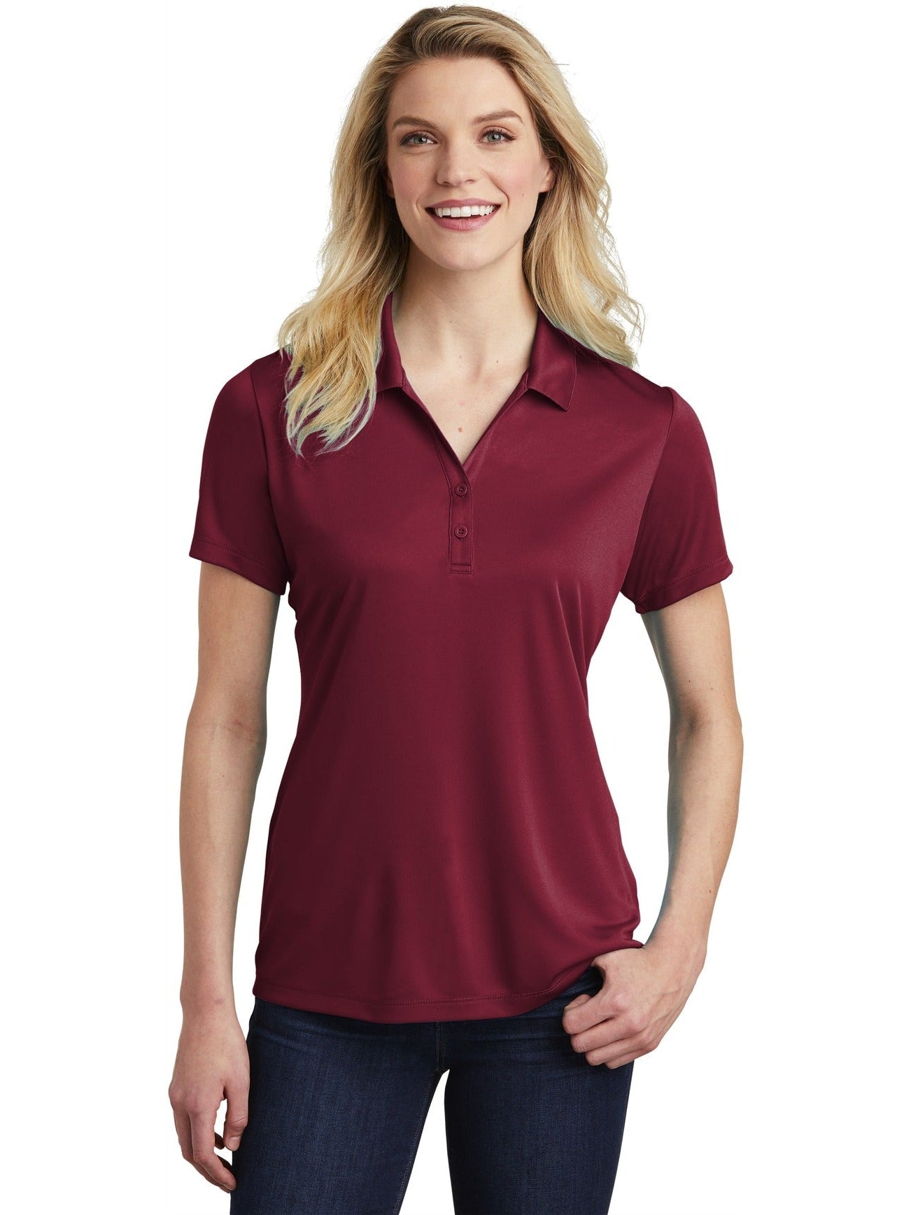 Sport-Tek Ladies Posicharge Competitor Polo-Regular-Sport-Tek-Maroon-S-Thread Logic