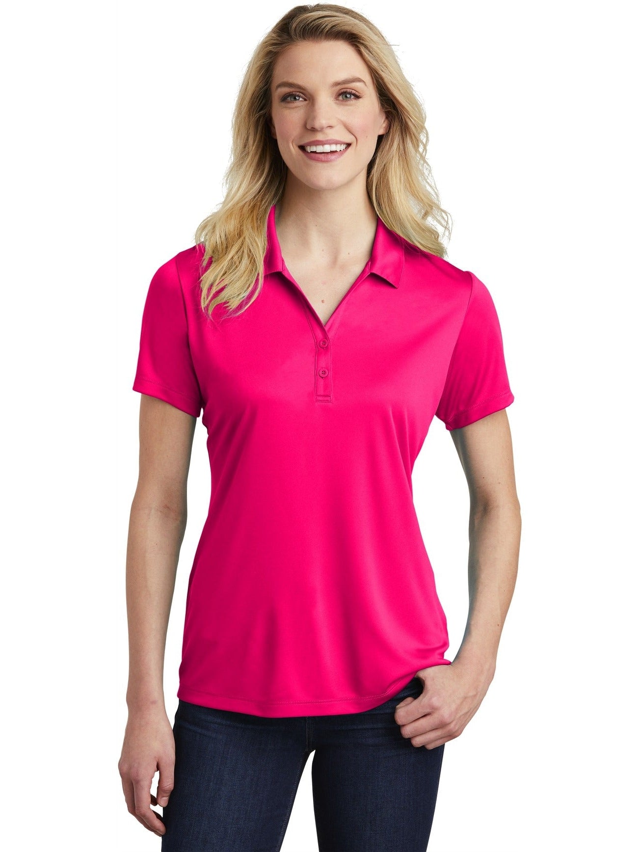 Sport-Tek Ladies Posicharge Competitor Polo-Regular-Sport-Tek-Pink Raspberry-S-Thread Logic