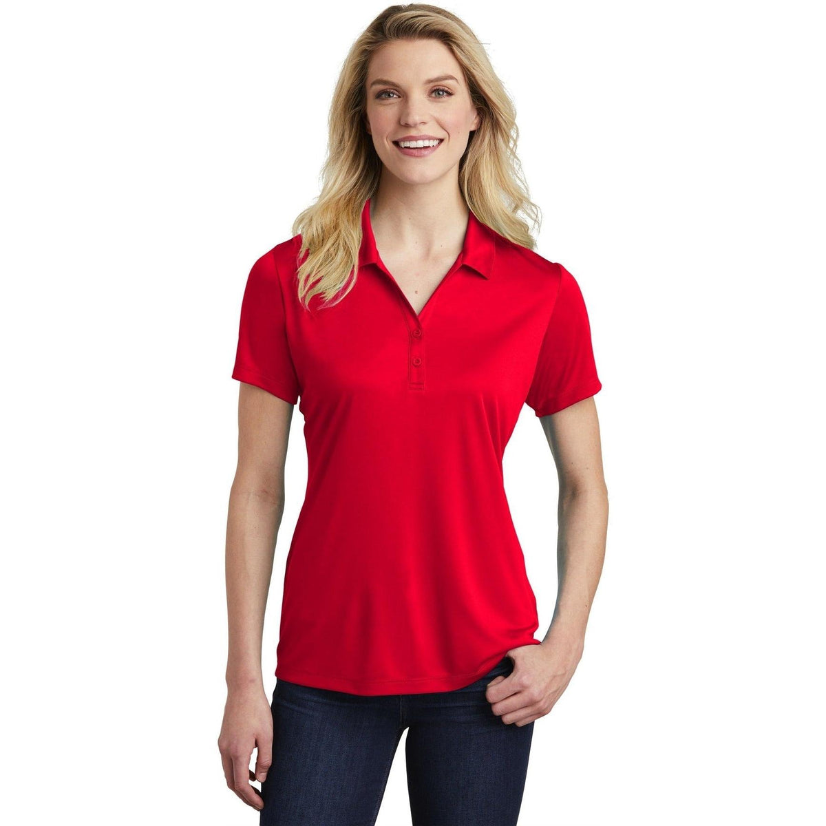 no-logo Sport-Tek Ladies Posicharge Competitor Polo-Regular-Sport-Tek-True Red-S-Thread Logic