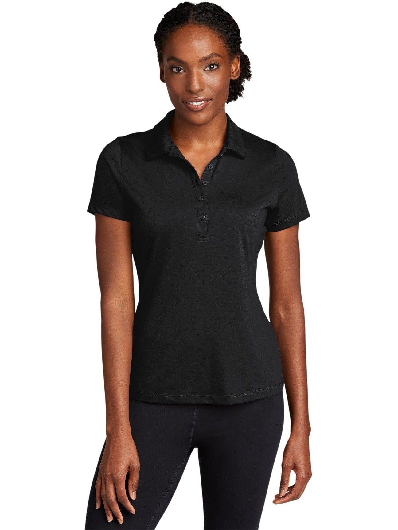 Sport-Tek Ladies Posicharge Strive Polo-Regular-Sport-Tek-Black-S-Thread Logic