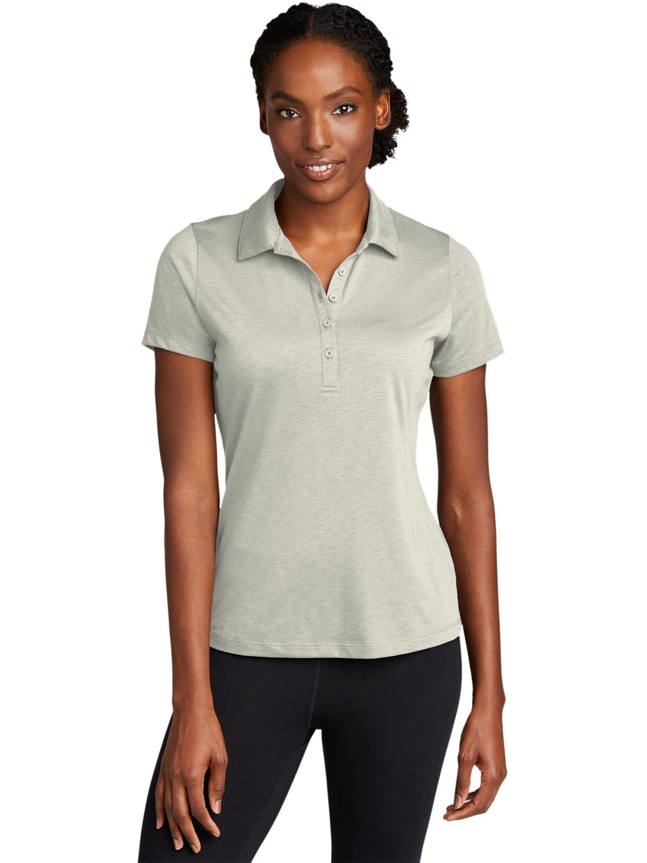 Sport-Tek Ladies Posicharge Strive Polo-Regular-Sport-Tek-Silver-S-Thread Logic