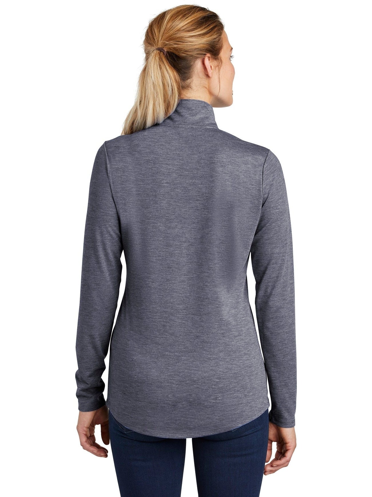 no-logo Sport-Tek Ladies Posicharge Tri-Blend Wicking 1/4-Zip Pullover-Regular-Sport-Tek-Thread Logic