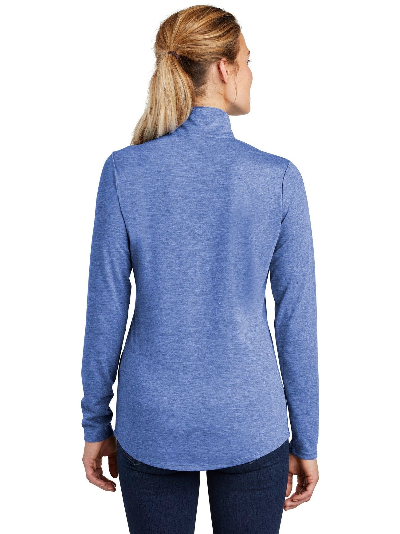 no-logo Sport-Tek Ladies Posicharge Tri-Blend Wicking 1/4-Zip Pullover-Regular-Sport-Tek-Thread Logic