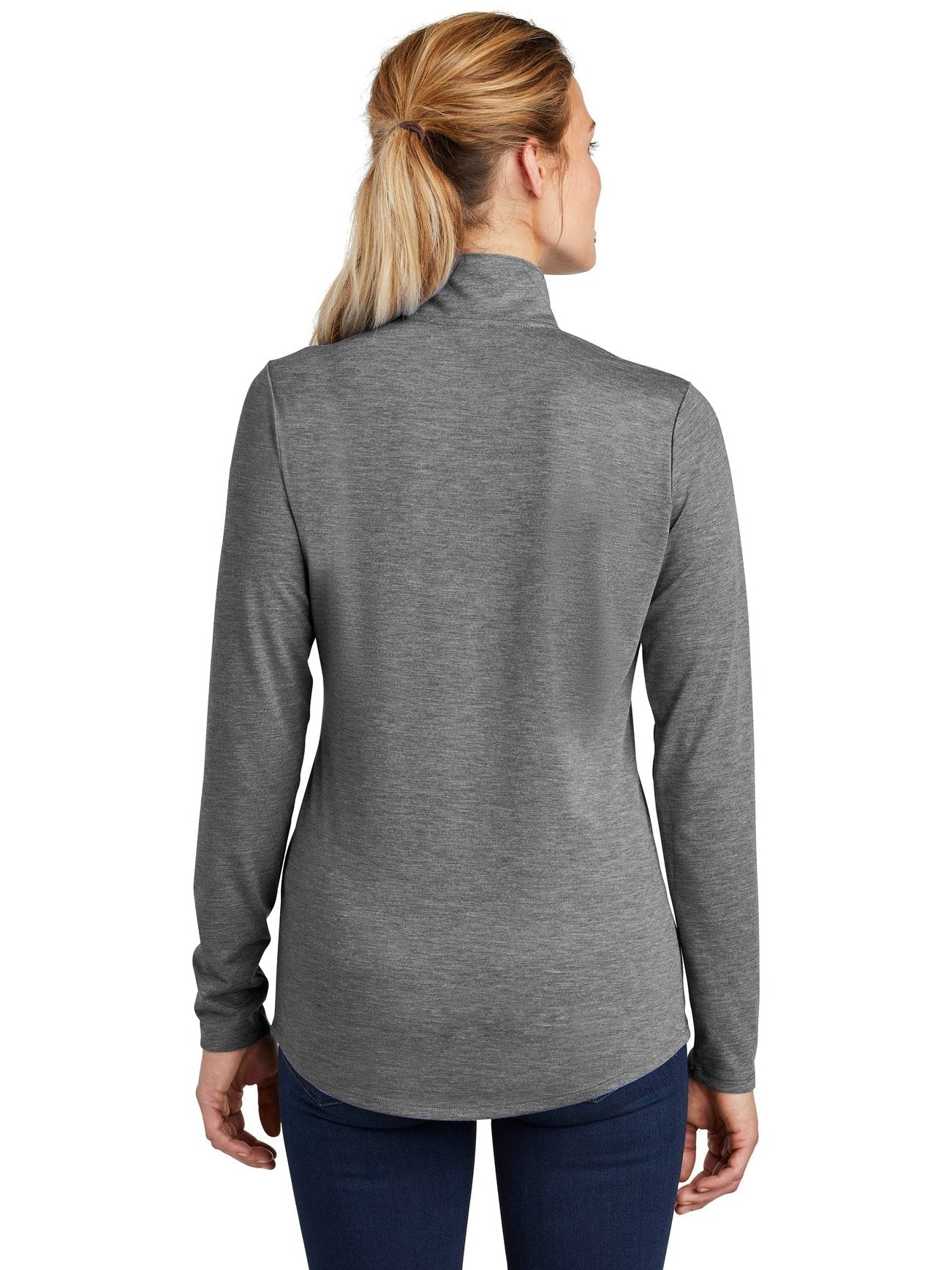 no-logo Sport-Tek Ladies Posicharge Tri-Blend Wicking 1/4-Zip Pullover-Regular-Sport-Tek-Thread Logic