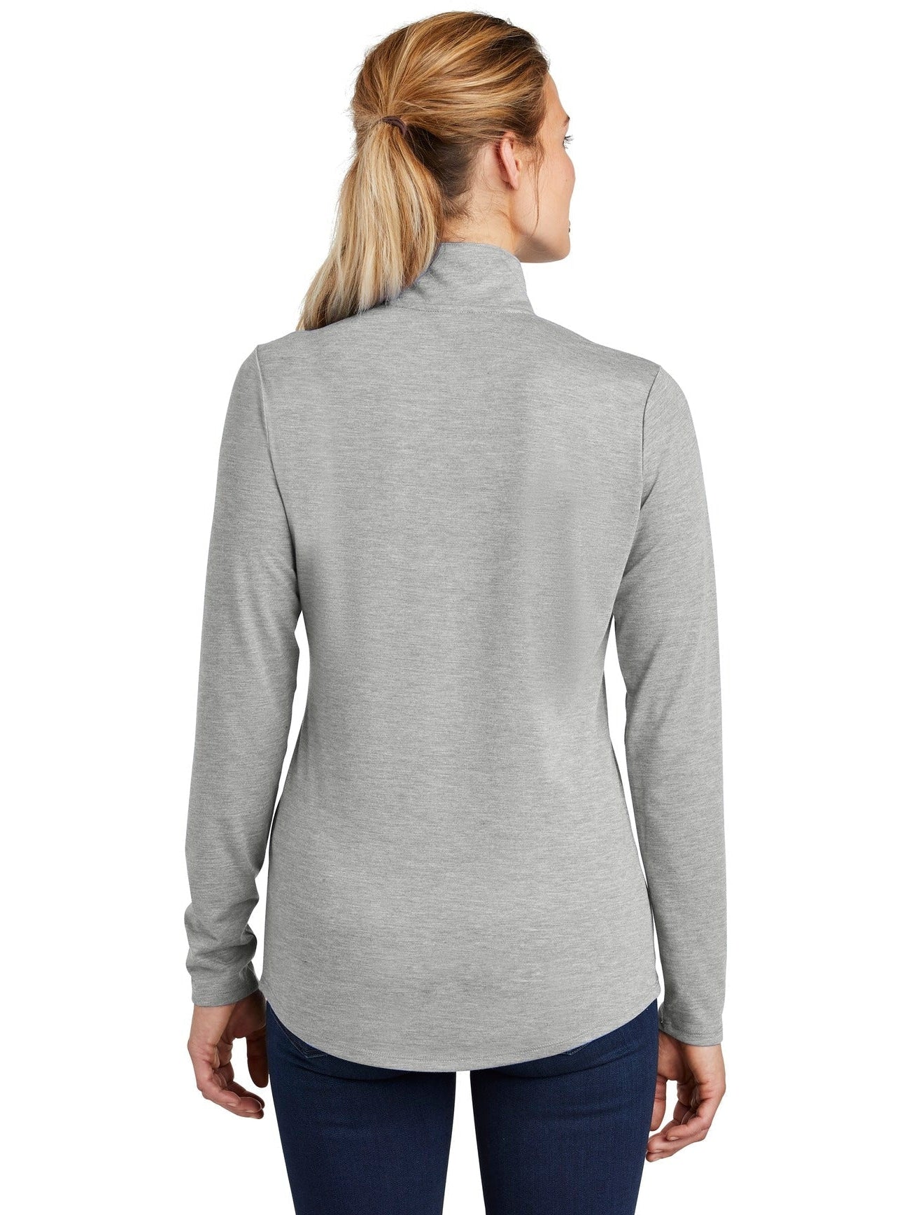 no-logo Sport-Tek Ladies Posicharge Tri-Blend Wicking 1/4-Zip Pullover-Regular-Sport-Tek-Thread Logic