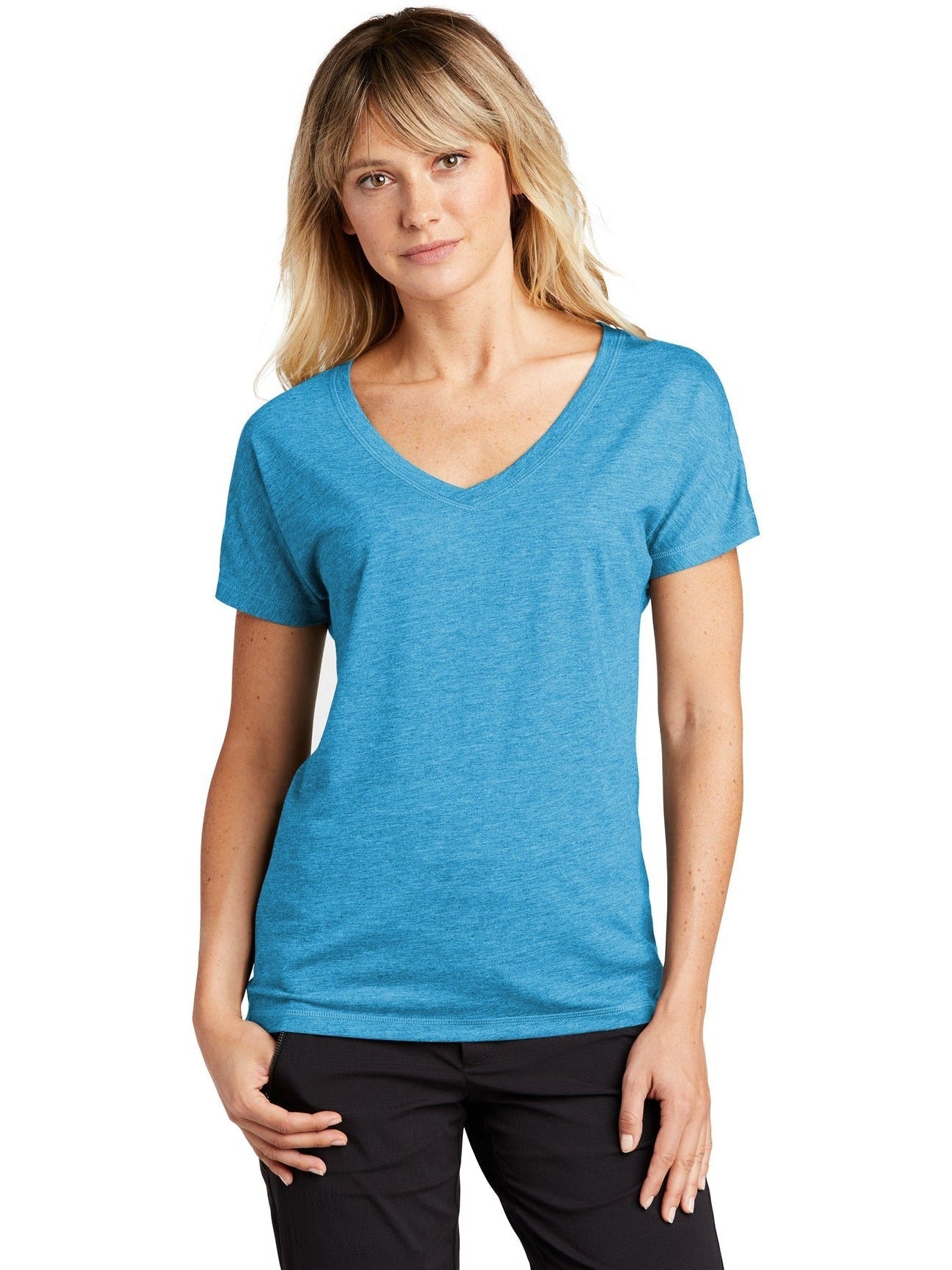Sport-Tek Ladies Posicharge Tri-Blend Wicking Dolman Tee-Active-Sport-Tek-Pond Blue Heather-S-Thread Logic