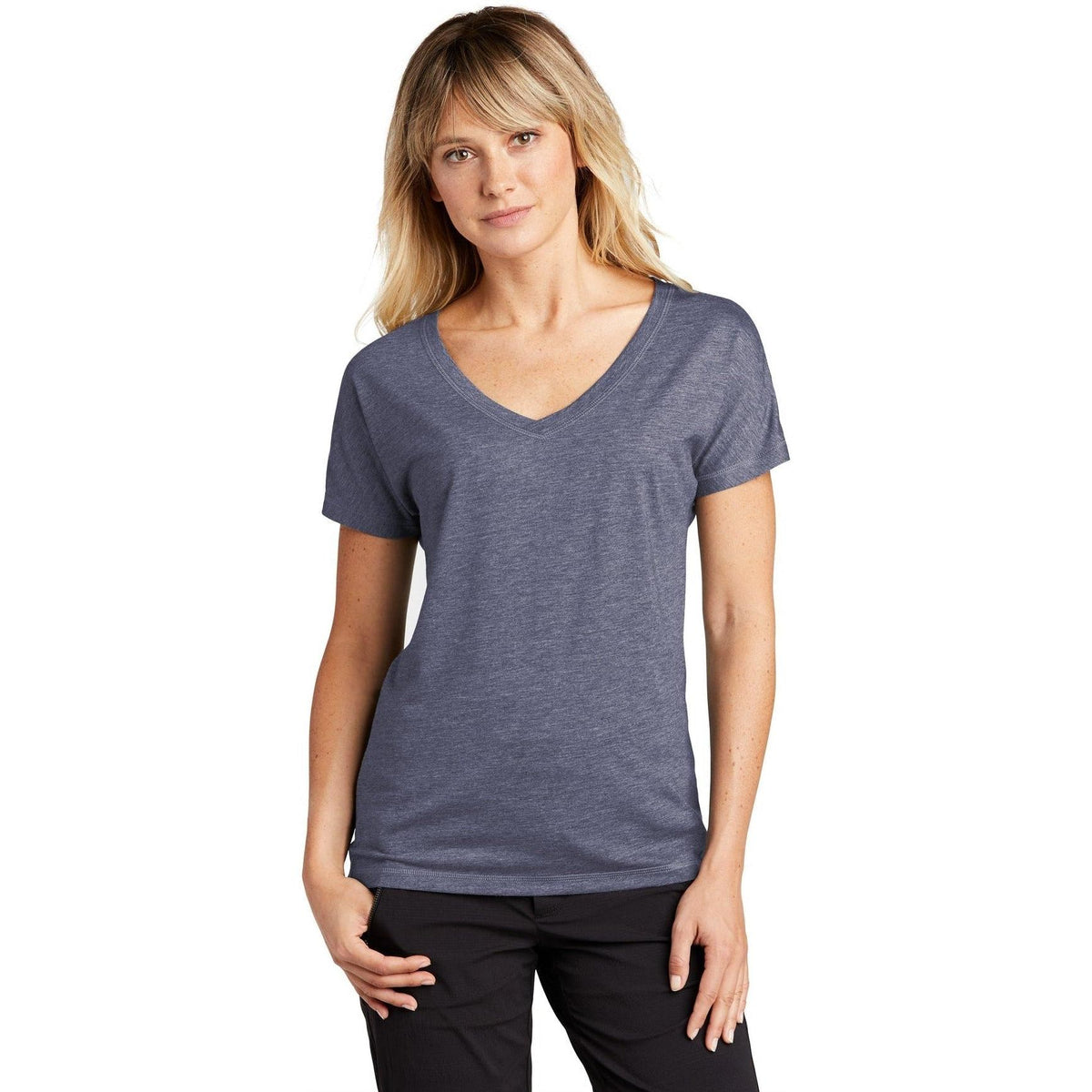 no-logo Sport-Tek Ladies Posicharge Tri-Blend Wicking Dolman Tee-Active-Sport-Tek-True Navy Heather-S-Thread Logic