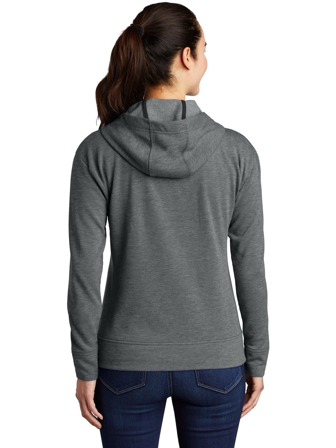 no-logo Sport-Tek Ladies Posicharge Tri-Blend Wicking Fleece Full-Zip Hooded Jacket-Regular-Sport-Tek-Thread Logic