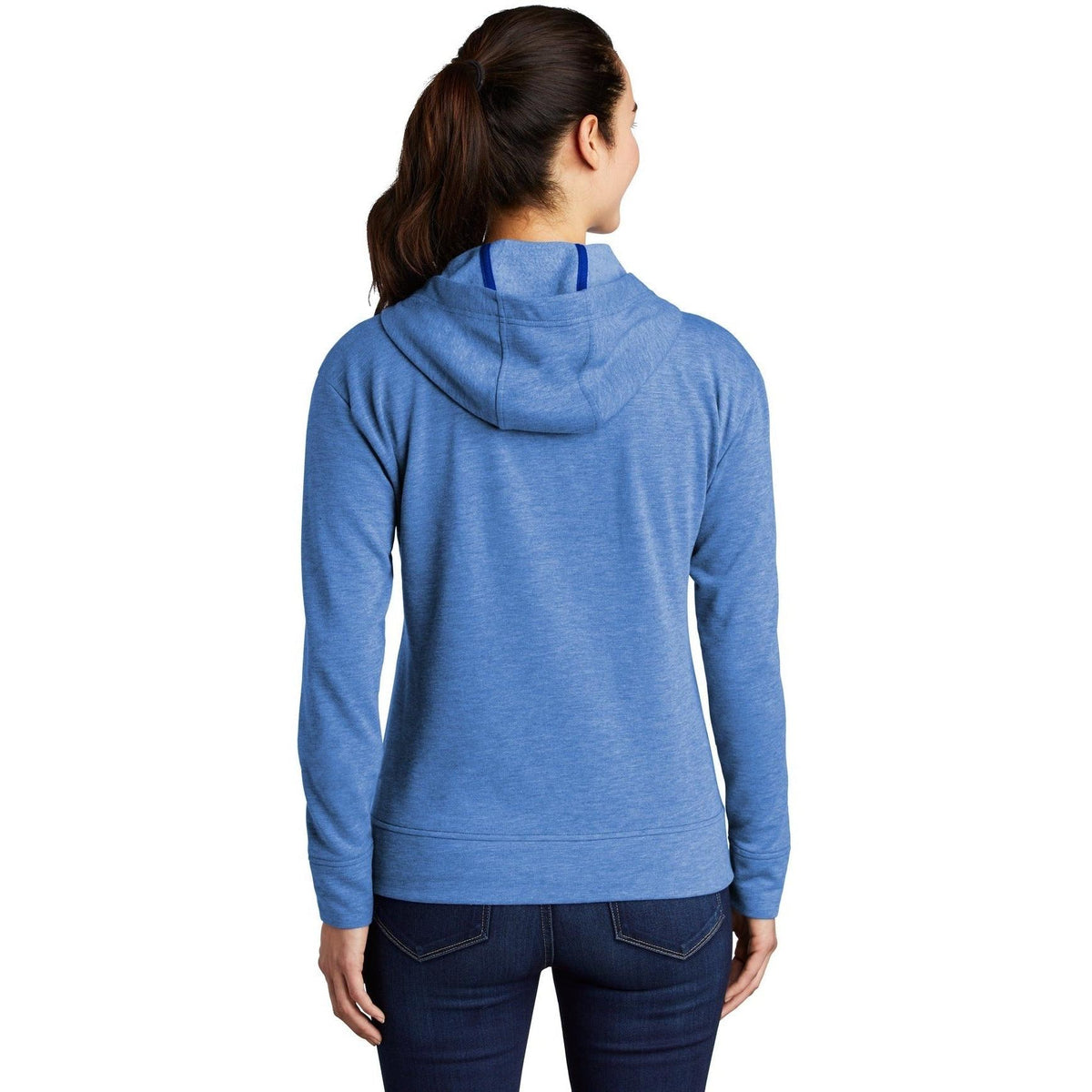 no-logo Sport-Tek Ladies Posicharge Tri-Blend Wicking Fleece Full-Zip Hooded Jacket-Regular-Sport-Tek-Thread Logic