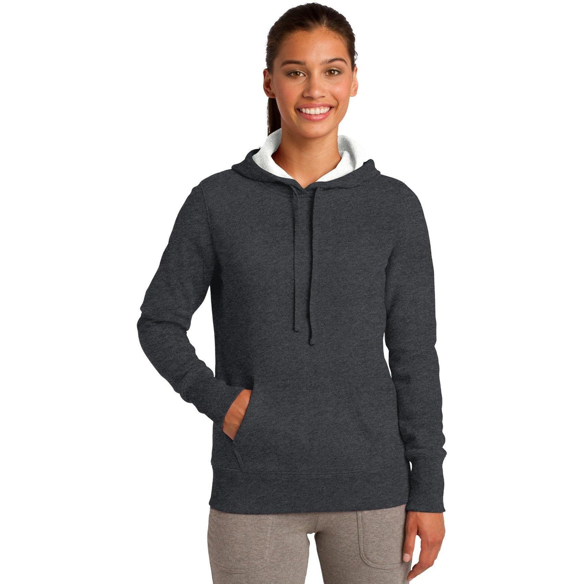no-logo Sport-Tek Women's Pullover Hooded Sweatshirt-Hoodies-Sport-Tek-Graphite Heather-XS-Thread Logic