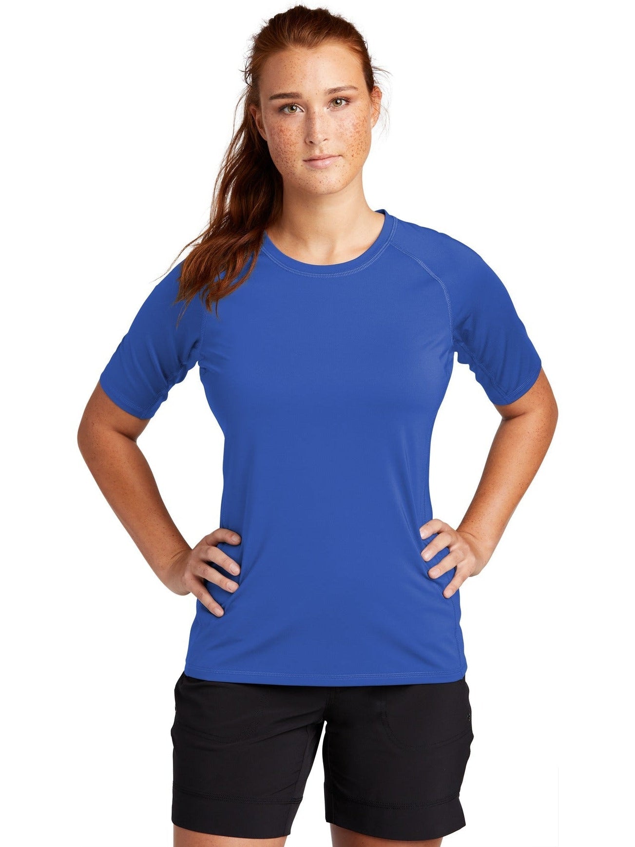 Sport-Tek Ladies Rashguard Tee-Regular-Sport-Tek-True Royal-S-Thread Logic
