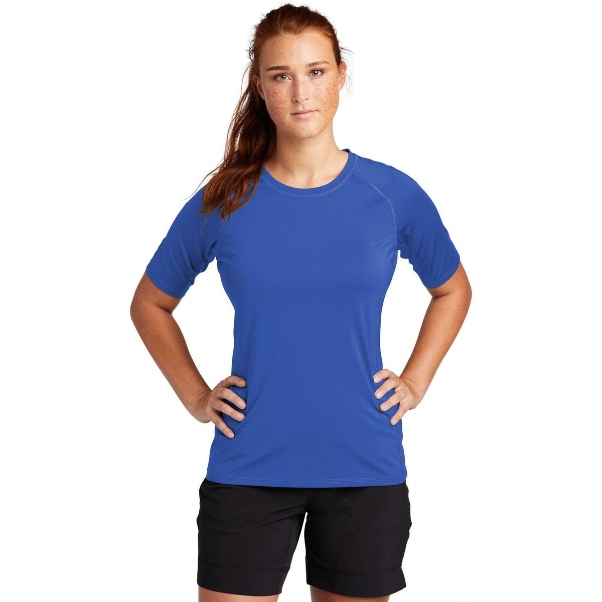 no-logo Sport-Tek Ladies Rashguard Tee-Regular-Sport-Tek-True Royal-S-Thread Logic