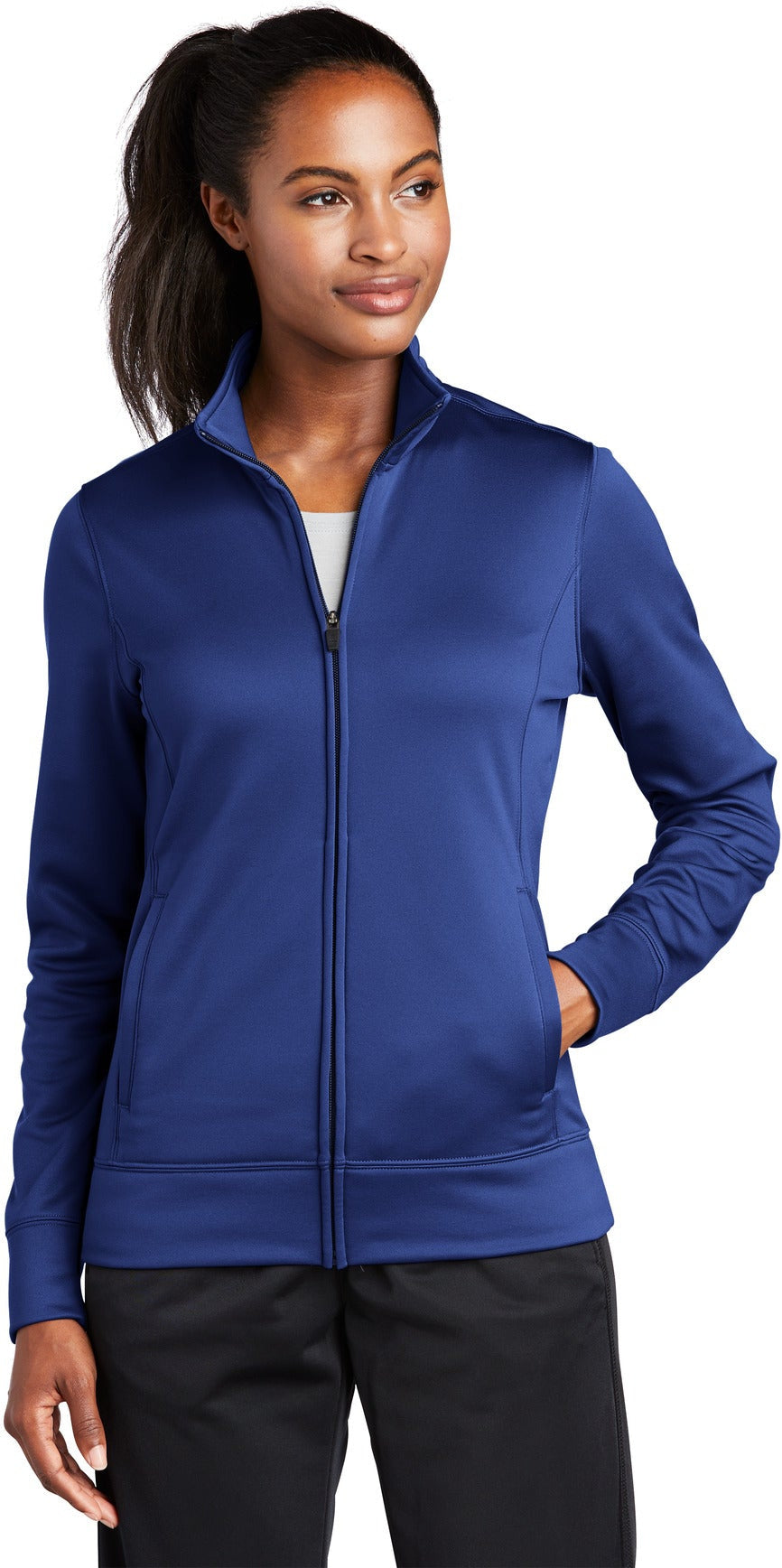 Sport-Tek Ladies Sport-Wick Fleece Full-Zip Jacket-Regular-Sport-Tek-True Royal-S-Thread Logic