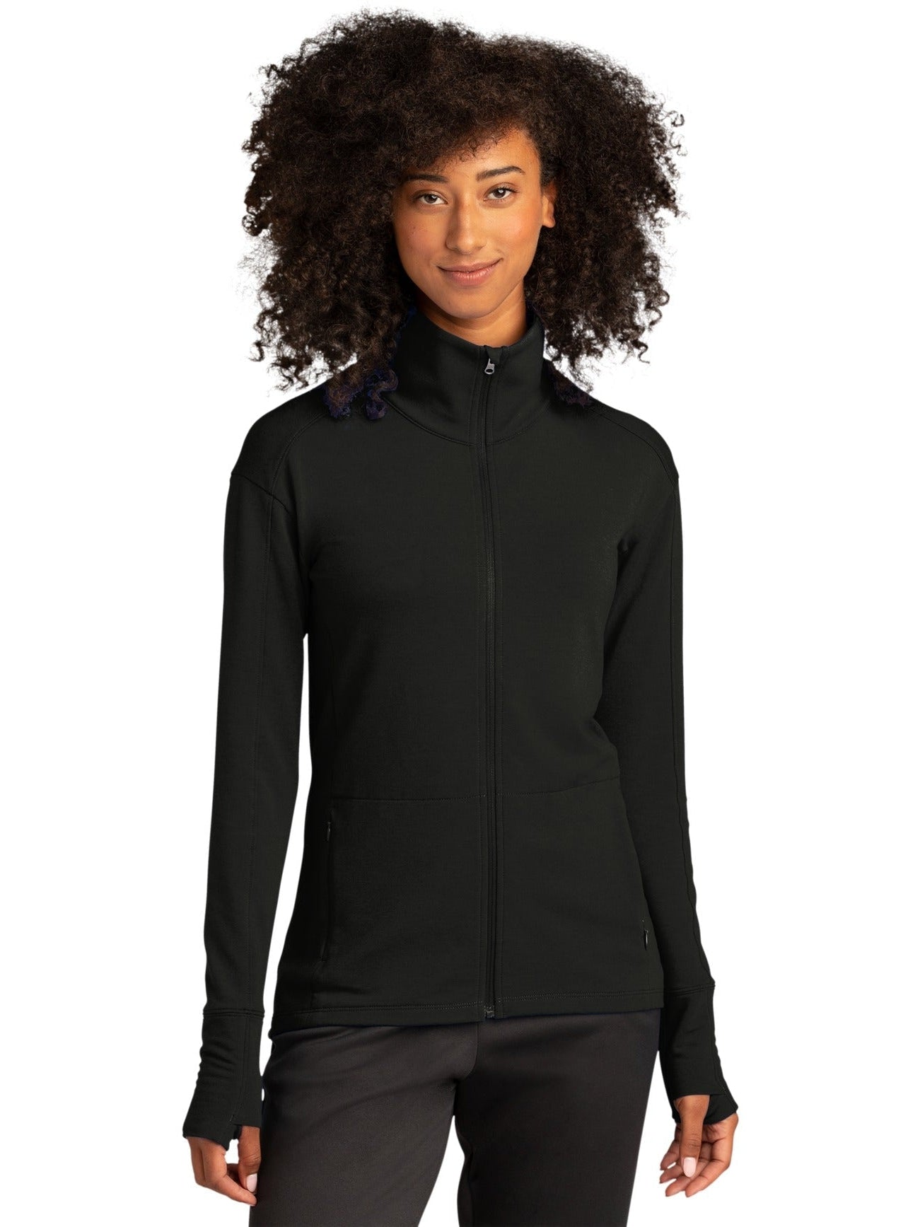 Sport-Tek Ladies Sport-Wick Flex Fleece Full-Zip-Regular-Sport-Tek-Black-S-Thread Logic