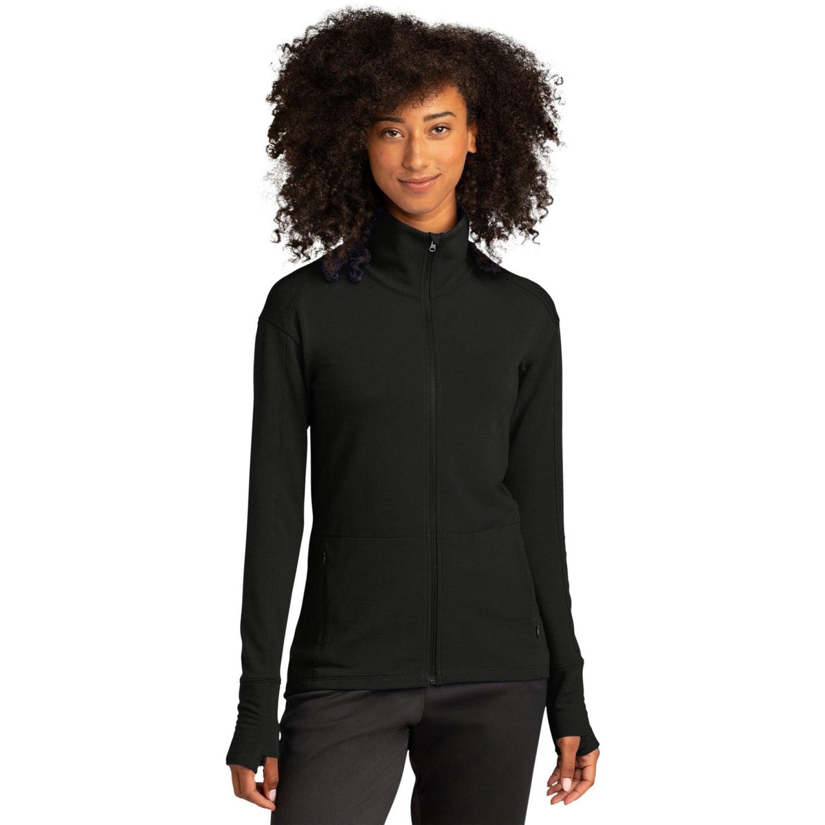 no-logo Sport-Tek Ladies Sport-Wick Flex Fleece Full-Zip-Regular-Sport-Tek-Black-S-Thread Logic