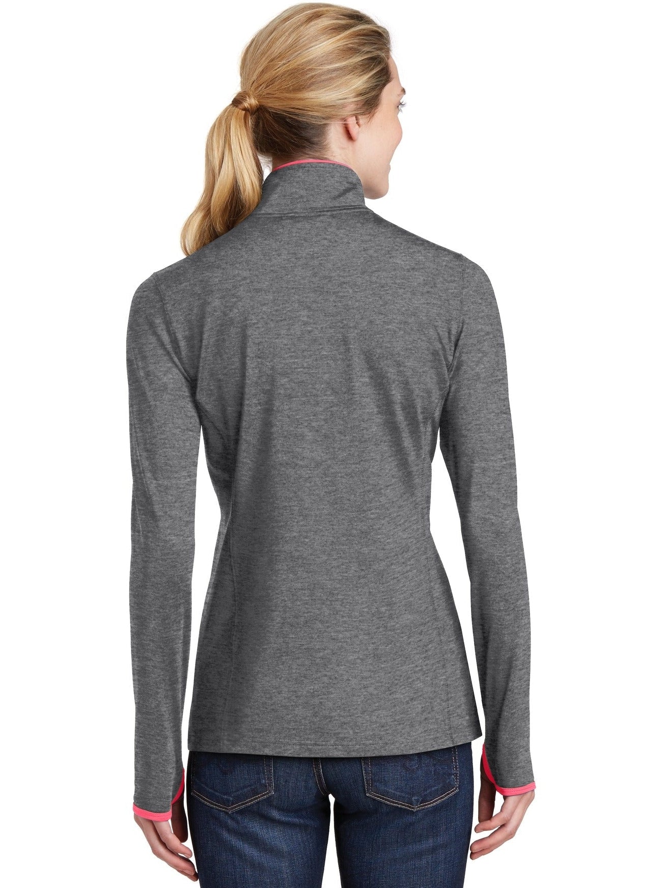 no-logo Sport-Tek Ladies Sport-Wick Stretch Contrast Full-Zip Jacket-Regular-Sport-Tek-Thread Logic