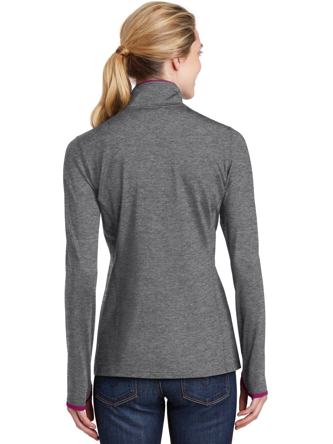 no-logo Sport-Tek Ladies Sport-Wick Stretch Contrast Full-Zip Jacket-Regular-Sport-Tek-Thread Logic