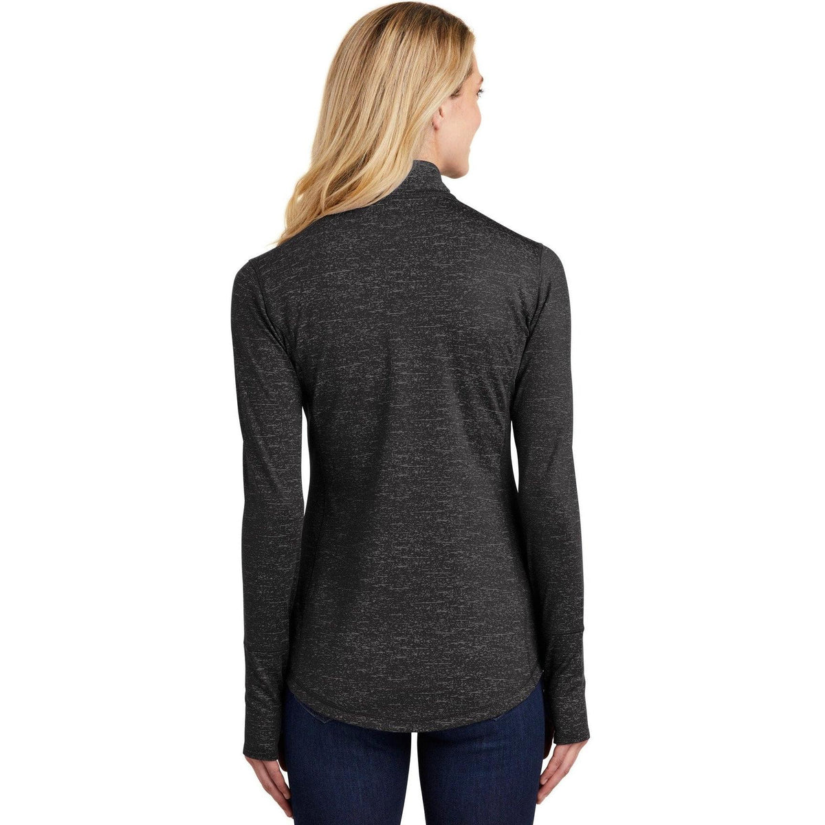no-logo Sport-Tek Ladies Sport-Wick Stretch Reflective Heather 1/2-Zip Pullover-Regular-Sport-Tek-Thread Logic