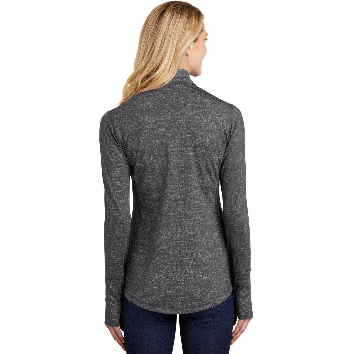 no-logo Sport-Tek Ladies Sport-Wick Stretch Reflective Heather 1/2-Zip Pullover-Regular-Sport-Tek-Thread Logic