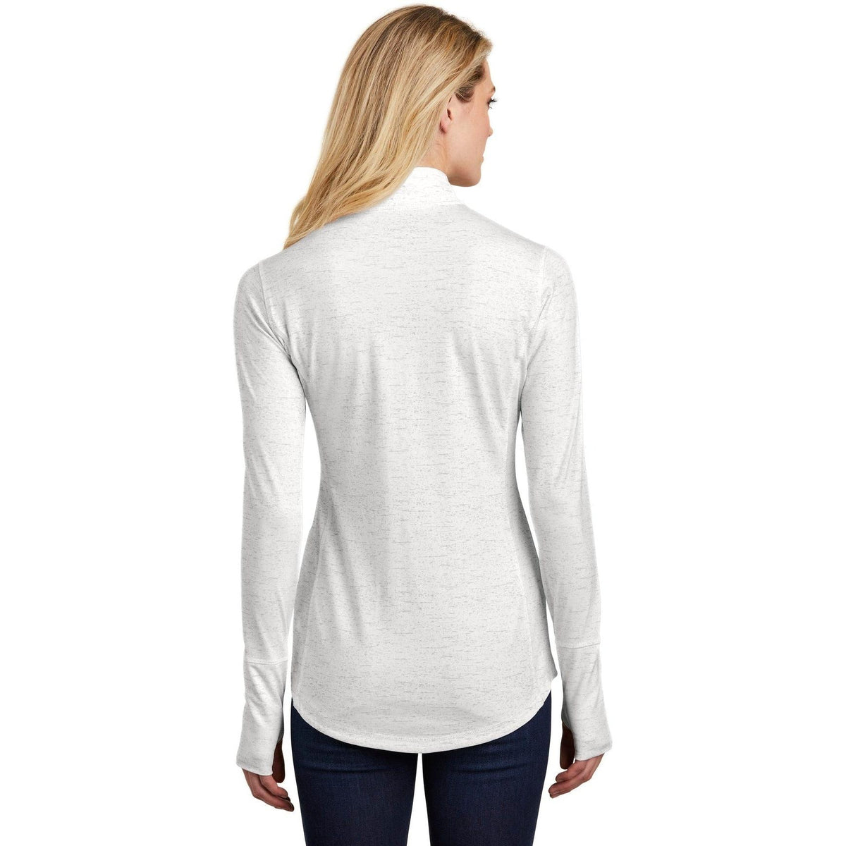 no-logo Sport-Tek Ladies Sport-Wick Stretch Reflective Heather 1/2-Zip Pullover-Regular-Sport-Tek-Thread Logic