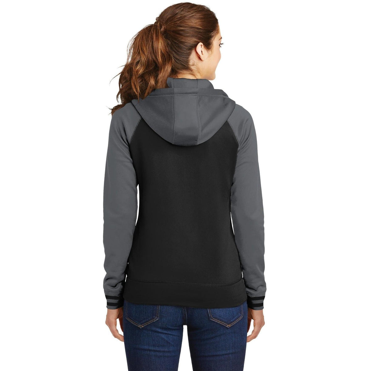 no-logo Sport-Tek Ladies Sport-Wick Varsity Fleece Full-Zip Hooded Jacket-Regular-Sport-Tek-Thread Logic