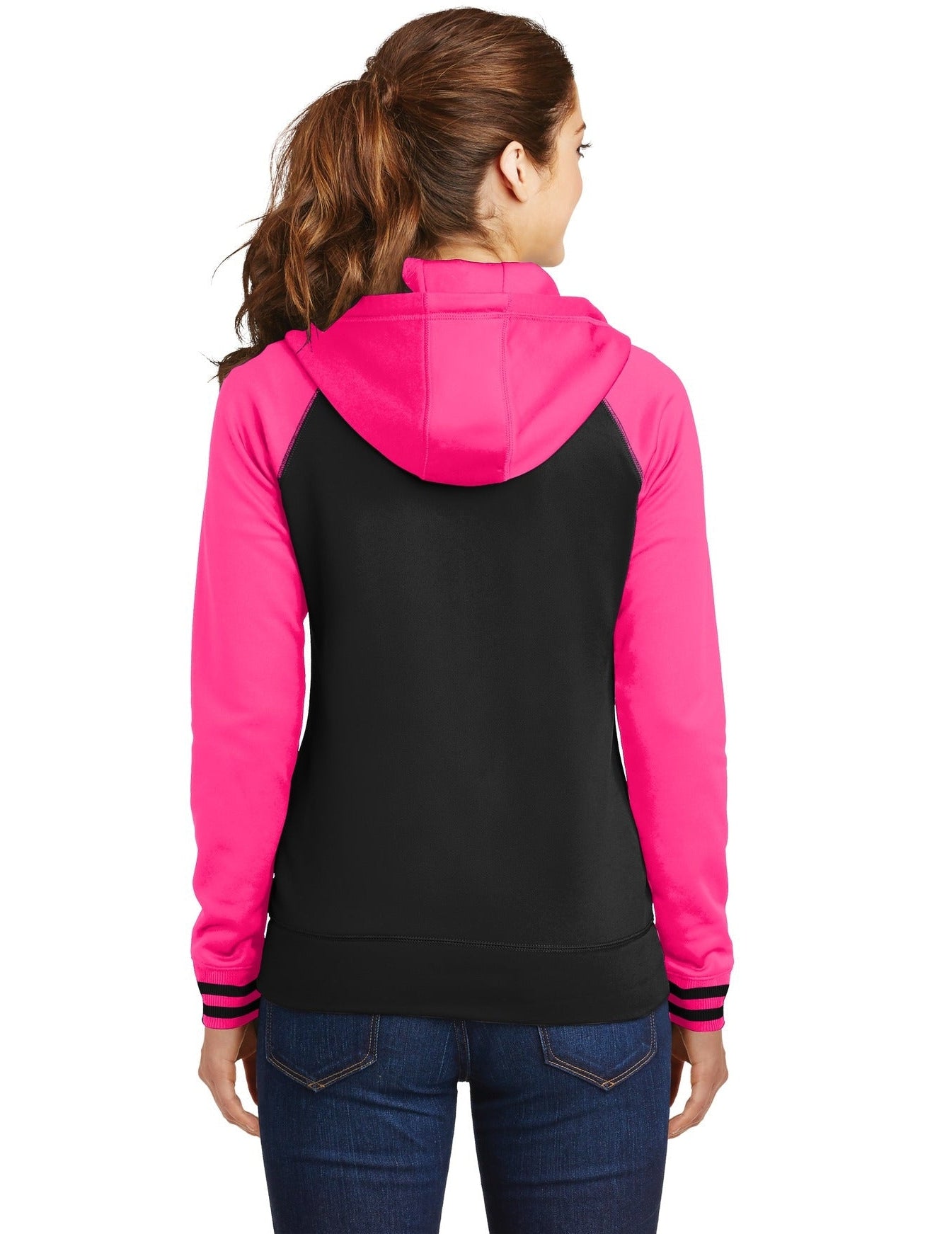 no-logo Sport-Tek Ladies Sport-Wick Varsity Fleece Full-Zip Hooded Jacket-Regular-Sport-Tek-Thread Logic