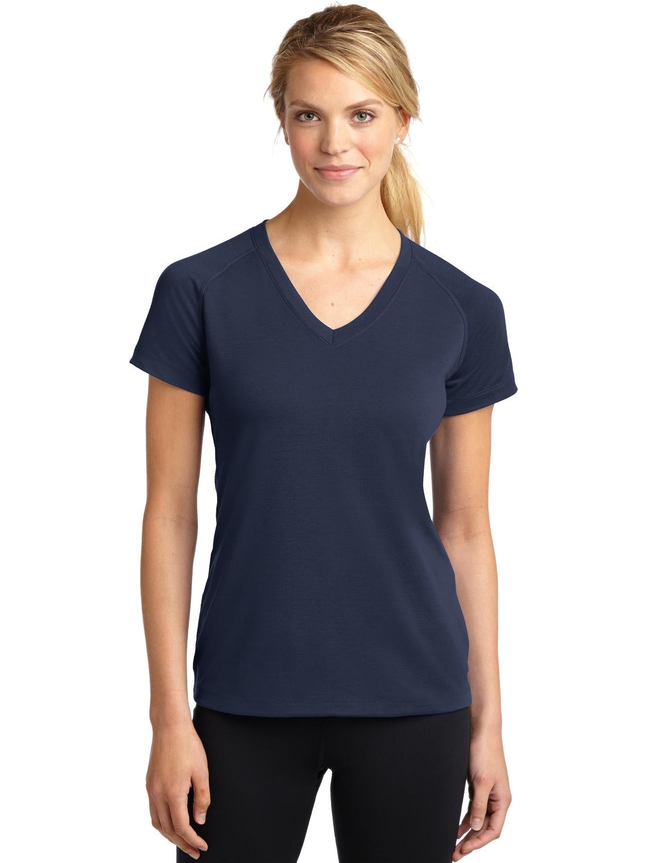 Sport-Tek Ladies Ultimate Performance V-Neck-Regular-Sport-Tek-True Navy-XS-Thread Logic