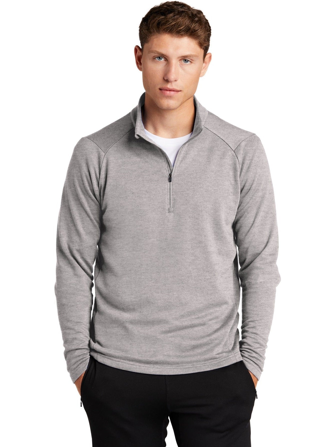 Sport-Tek Lightweight French Terry 1/4-Zip Pullover-Regular-Sport-Tek-Heather Grey-S-Thread Logic
