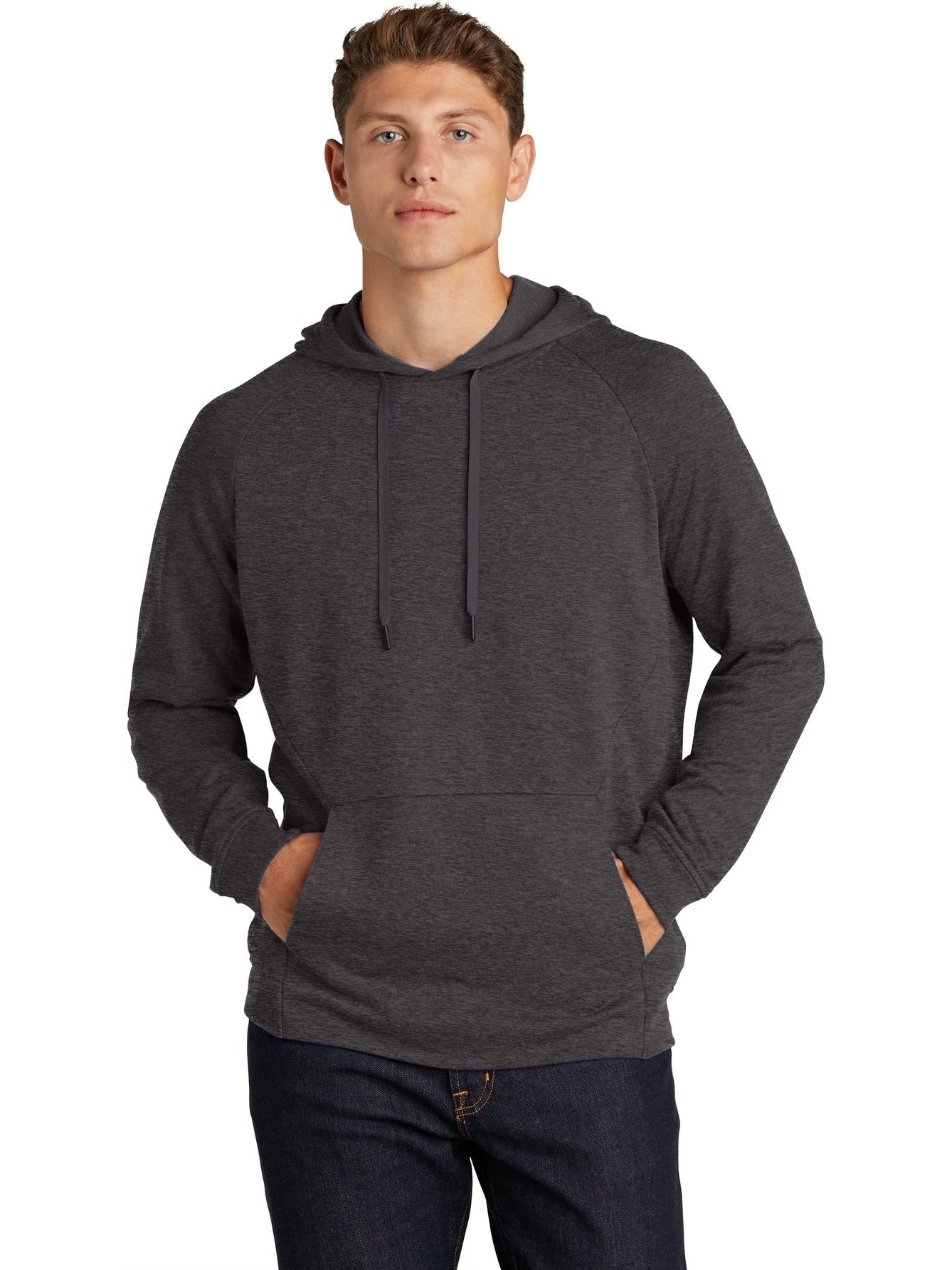 Sport-Tek Lightweight French Terry Pullover Hoodie-Regular-Sport-Tek-Heather Black-S-Thread Logic