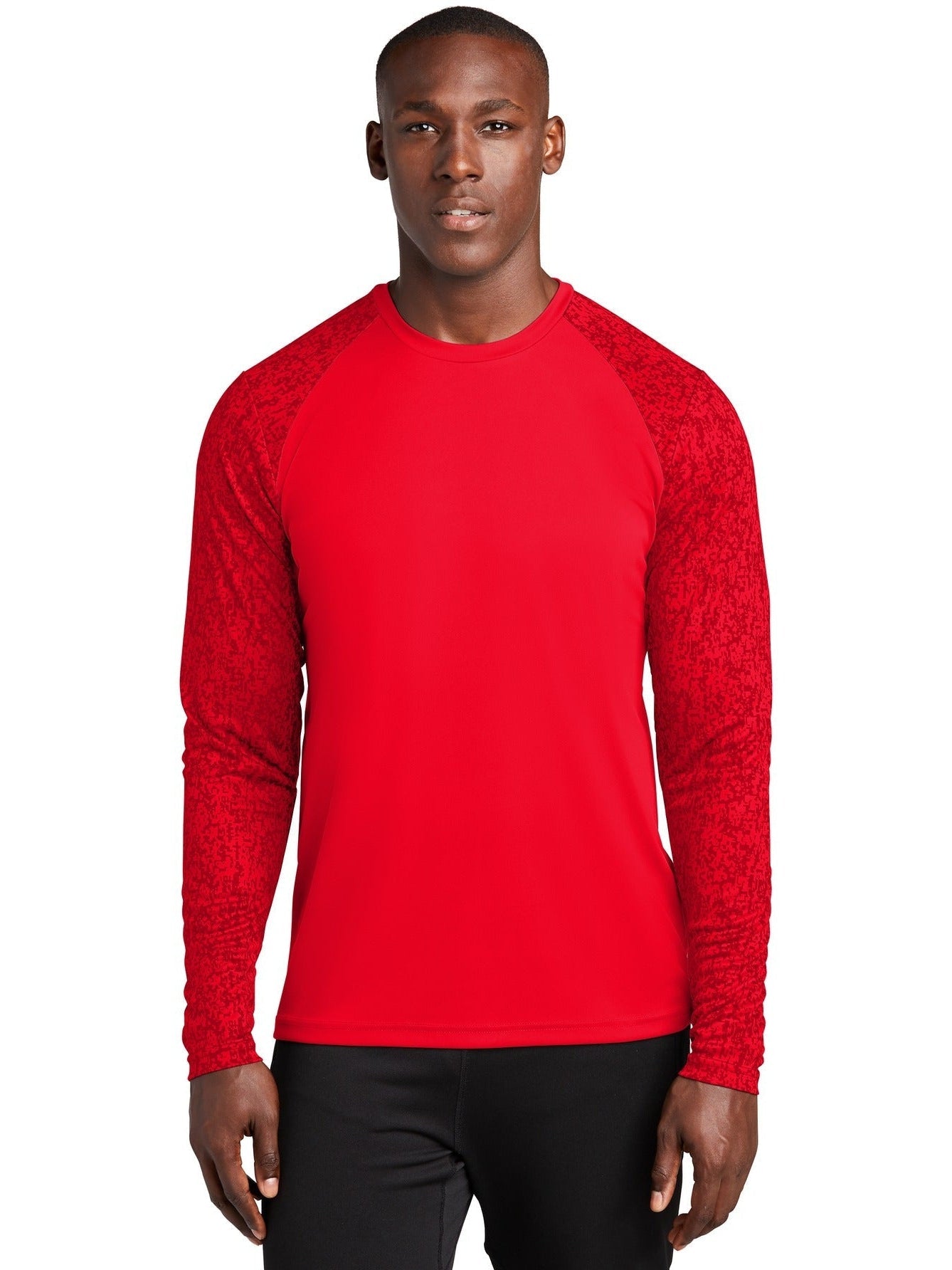 Sport-Tek Long Sleeve Digi Camo Tee-Regular-Sport-Tek-True Red-S-Thread Logic