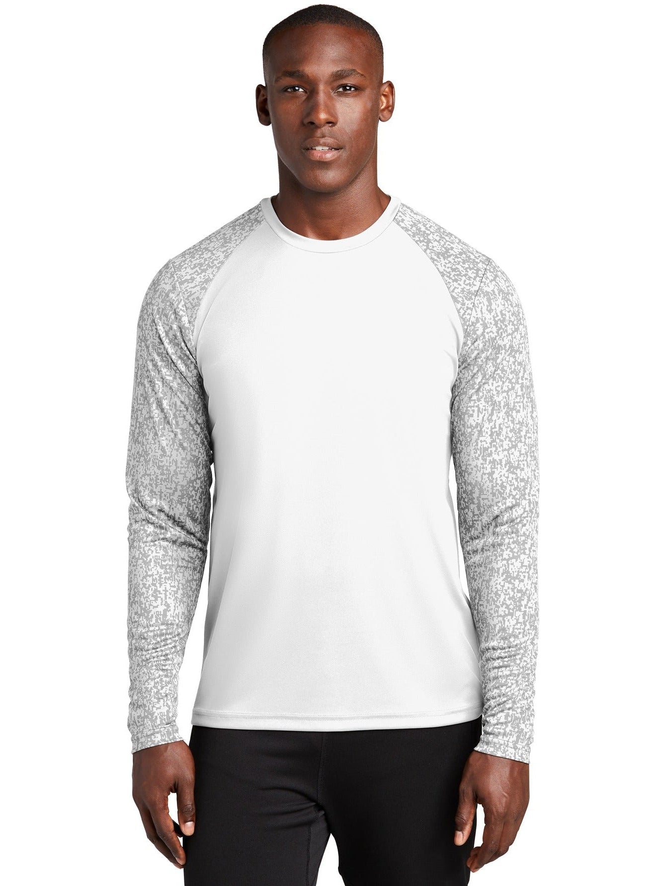 Sport-Tek Long Sleeve Digi Camo Tee-Regular-Sport-Tek-White-S-Thread Logic