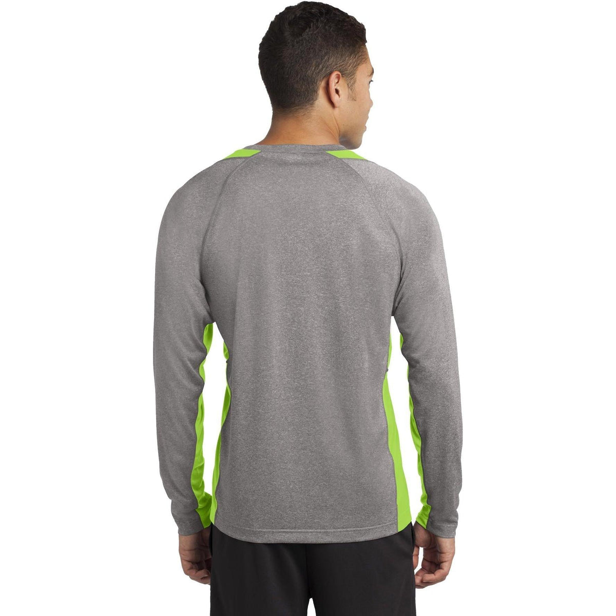 no-logo Sport-Tek Long Sleeve Heather Colorblock Contender Tee-Regular-Sport-Tek-Thread Logic