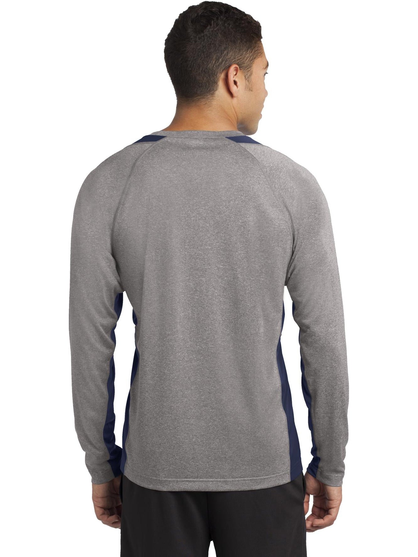 no-logo Sport-Tek Long Sleeve Heather Colorblock Contender Tee-Regular-Sport-Tek-Thread Logic