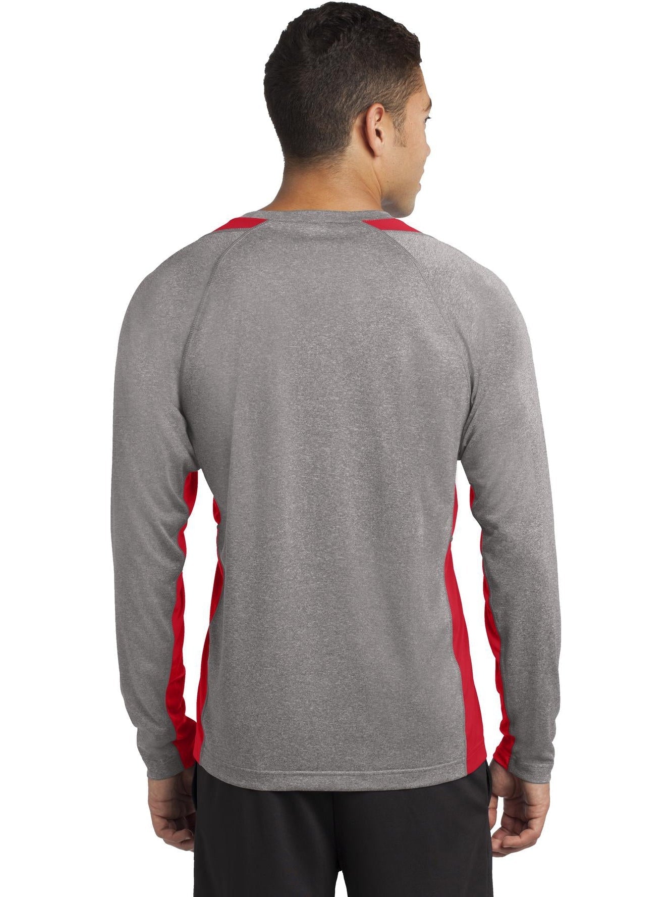 no-logo Sport-Tek Long Sleeve Heather Colorblock Contender Tee-Regular-Sport-Tek-Thread Logic