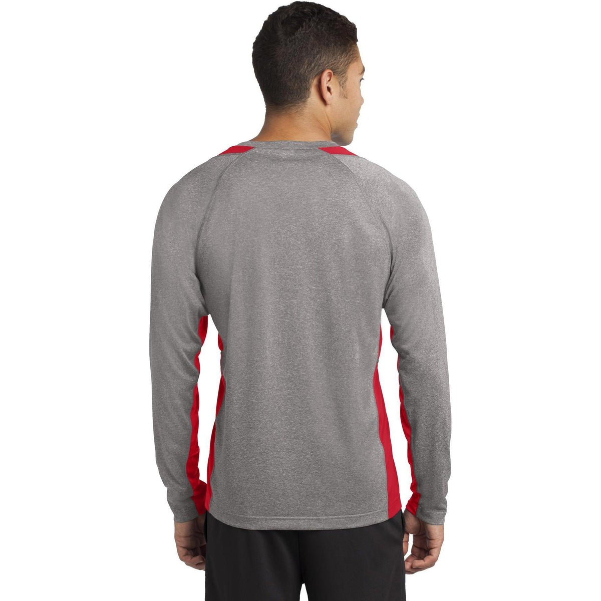 no-logo Sport-Tek Long Sleeve Heather Colorblock Contender Tee-Regular-Sport-Tek-Thread Logic