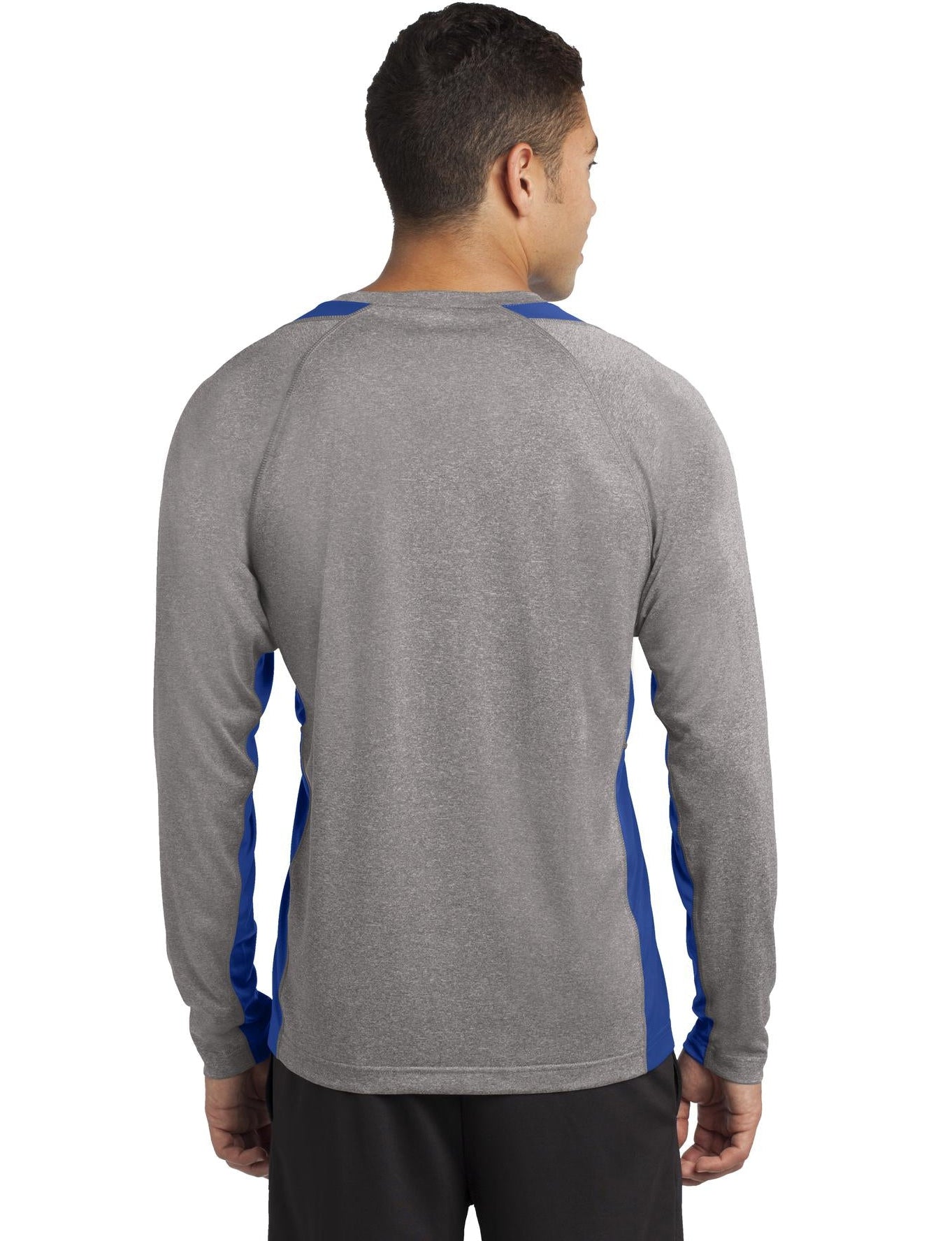 no-logo Sport-Tek Long Sleeve Heather Colorblock Contender Tee-Regular-Sport-Tek-Thread Logic