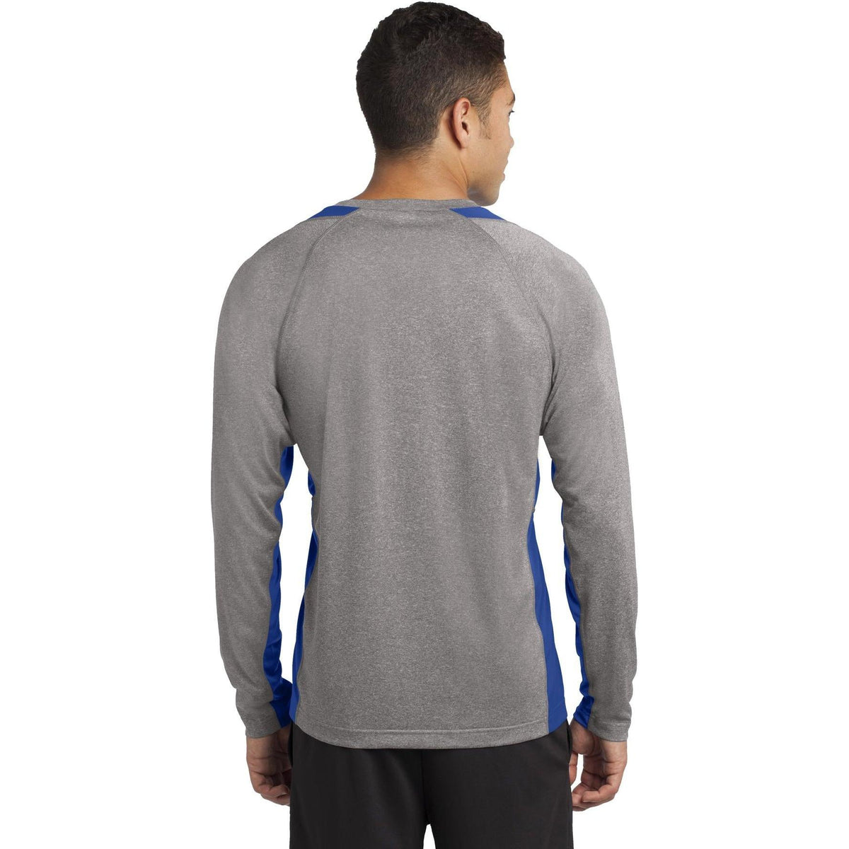 no-logo Sport-Tek Long Sleeve Heather Colorblock Contender Tee-Regular-Sport-Tek-Thread Logic