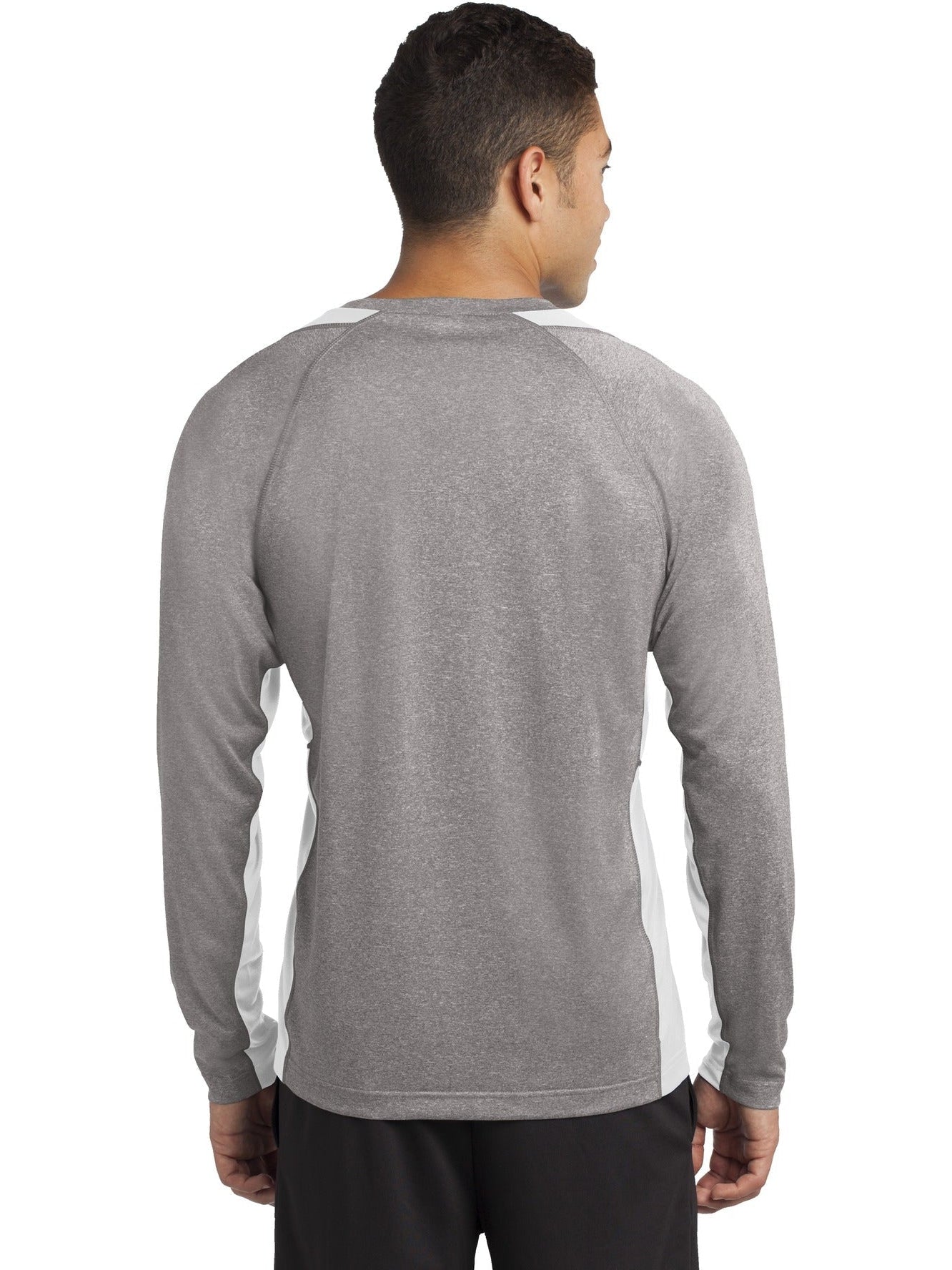 no-logo Sport-Tek Long Sleeve Heather Colorblock Contender Tee-Regular-Sport-Tek-Thread Logic