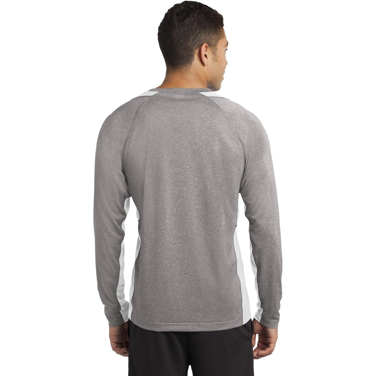 no-logo Sport-Tek Long Sleeve Heather Colorblock Contender Tee-Regular-Sport-Tek-Thread Logic