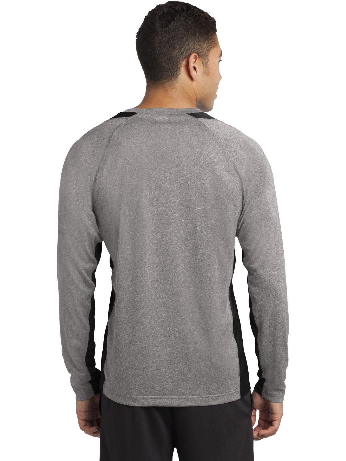 no-logo Sport-Tek Long Sleeve Heather Colorblock Contender Tee-Regular-Sport-Tek-Thread Logic