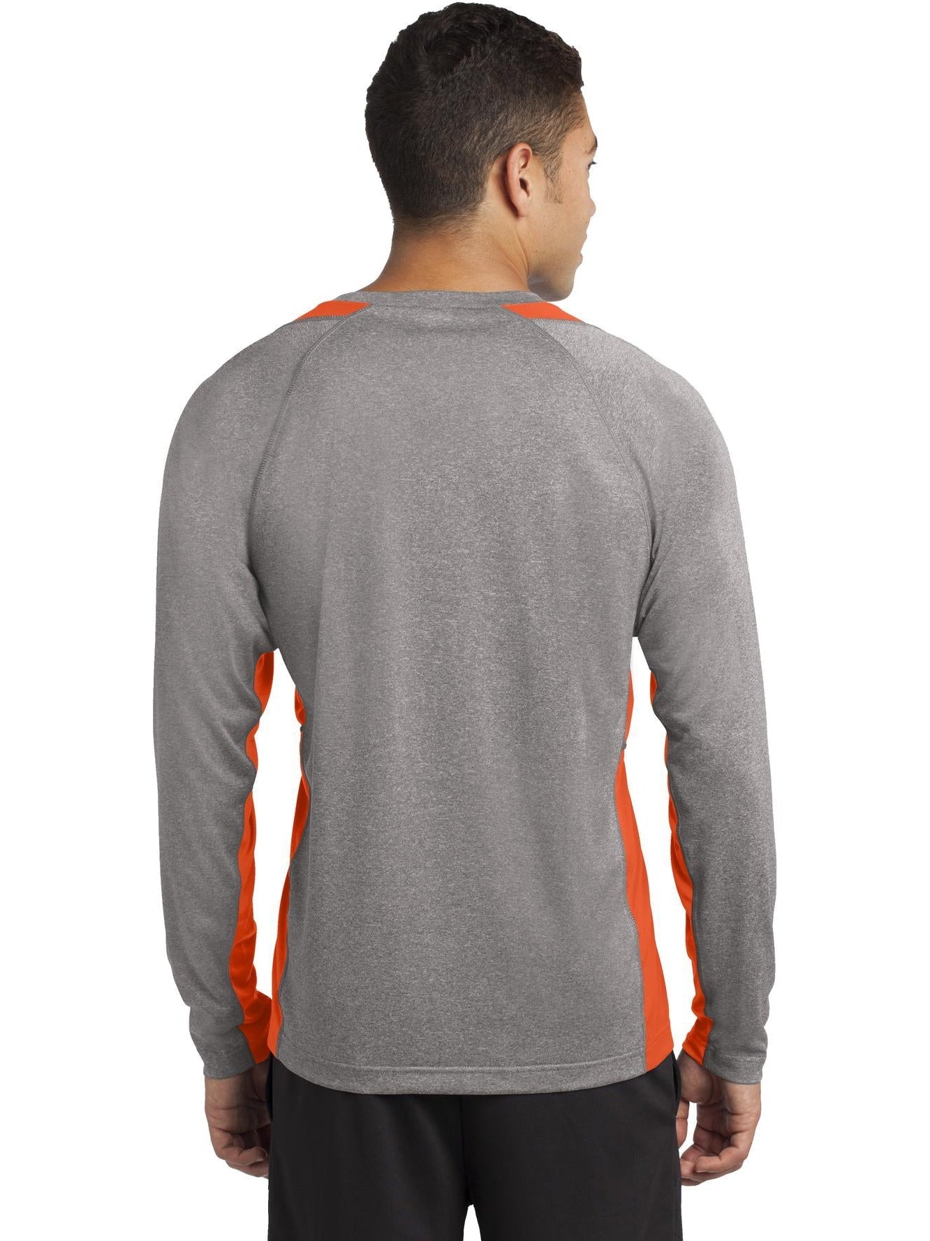 no-logo Sport-Tek Long Sleeve Heather Colorblock Contender Tee-Regular-Sport-Tek-Thread Logic
