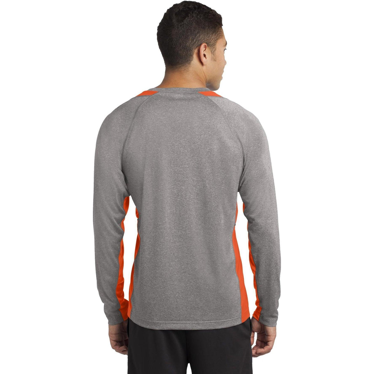 no-logo Sport-Tek Long Sleeve Heather Colorblock Contender Tee-Regular-Sport-Tek-Thread Logic