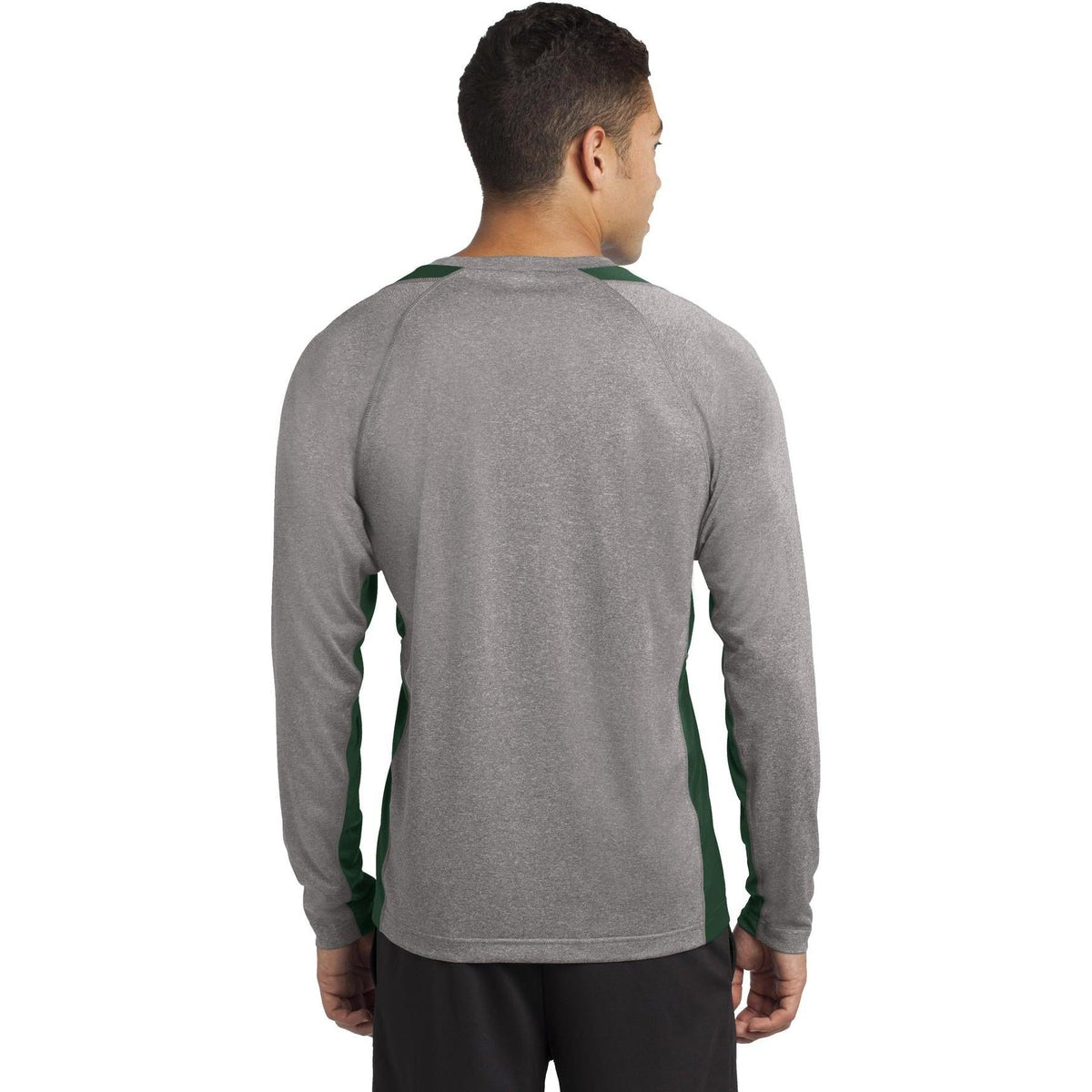no-logo Sport-Tek Long Sleeve Heather Colorblock Contender Tee-Regular-Sport-Tek-Thread Logic