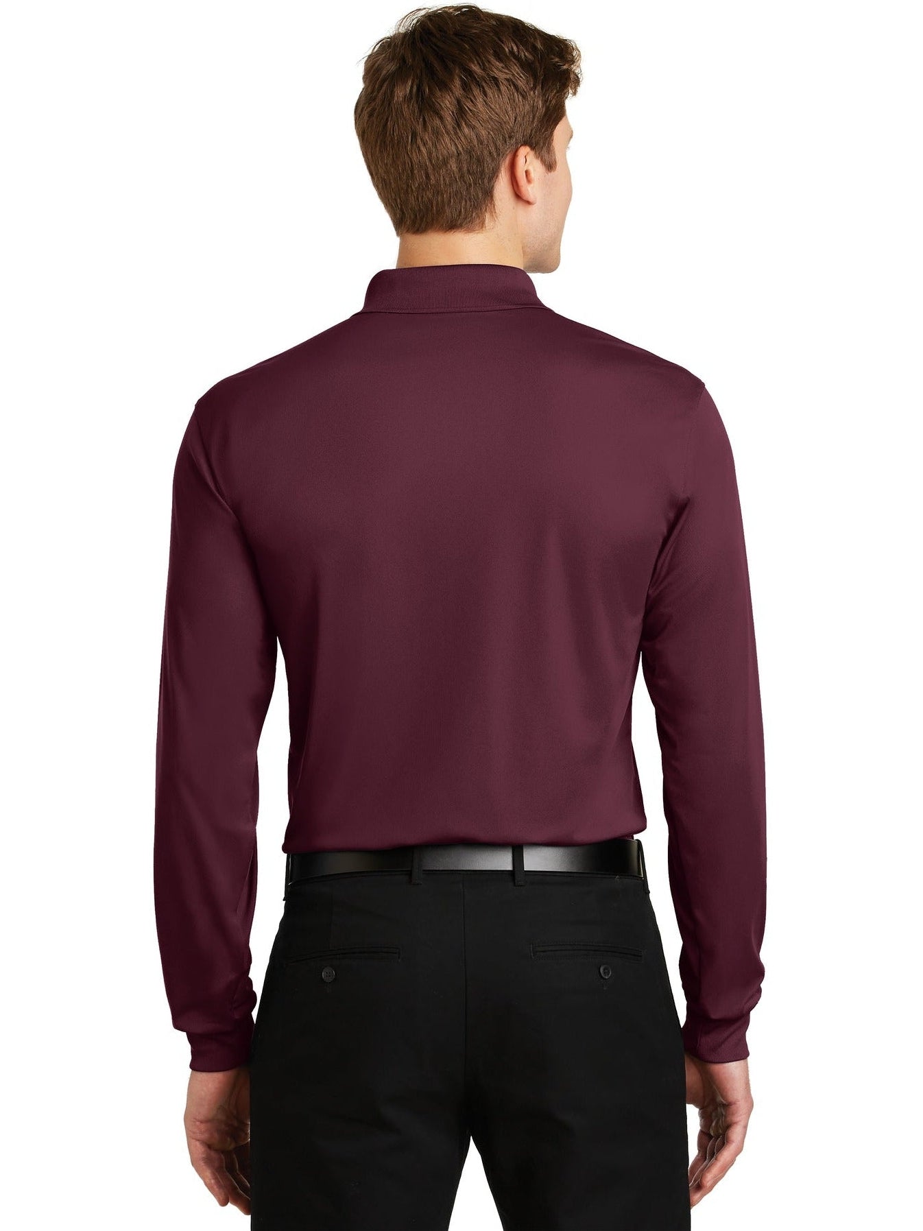 no-logo Sport-Tek Long Sleeve Micropique Sport-Wick Polo-Regular-Sport-Tek-Thread Logic
