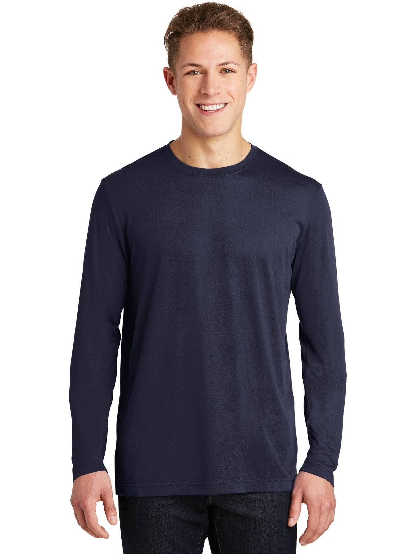 Sport-Tek Long Sleeve Posicharge Competitor Cotton Touch Tee-Regular-Sport-Tek-True Navy-S-Thread Logic