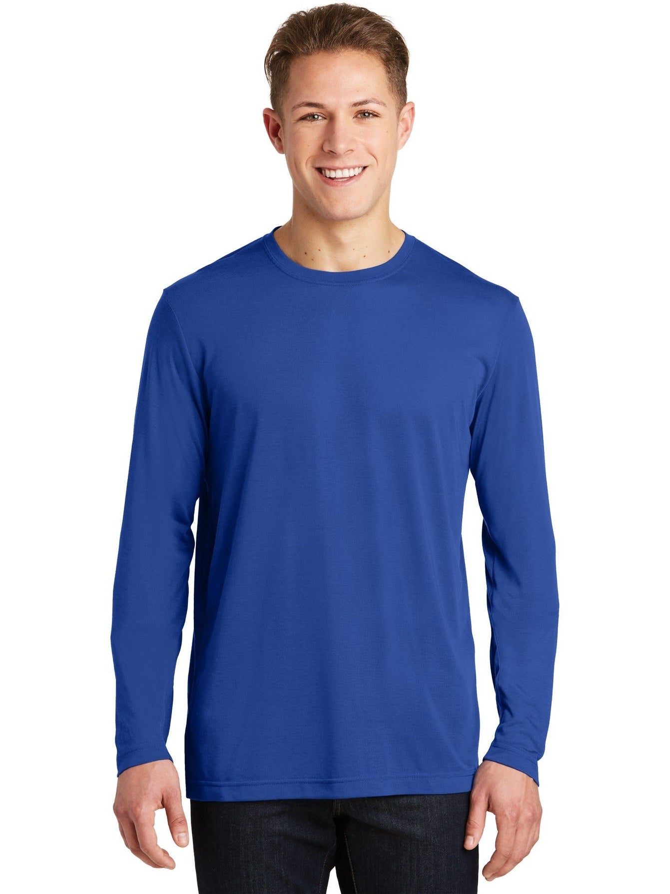Sport-Tek Long Sleeve Posicharge Competitor Cotton Touch Tee-Regular-Sport-Tek-True Royal-S-Thread Logic