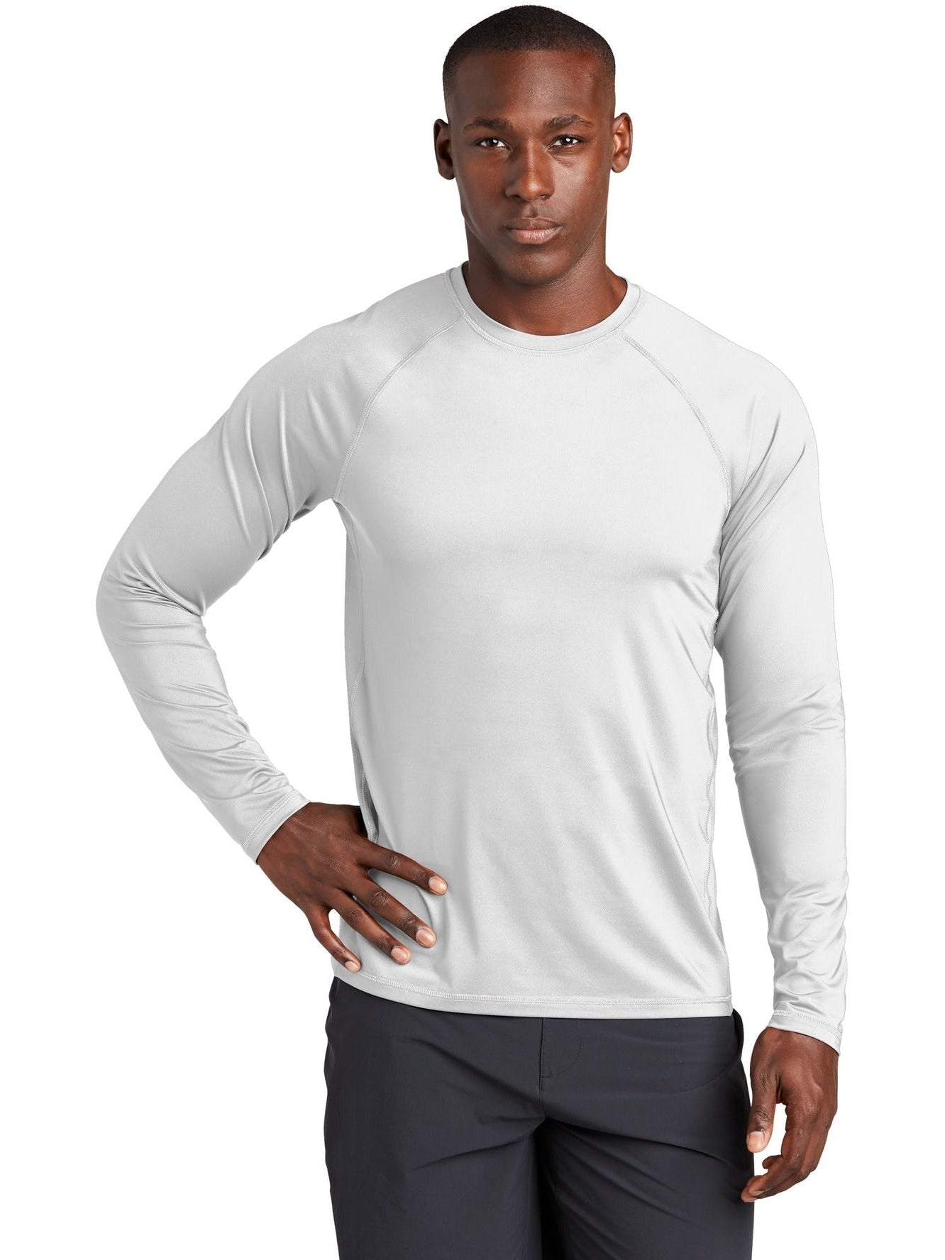 Sport-Tek Long Sleeve Rashguard Tee-Regular-Sport-Tek-White-S-Thread Logic