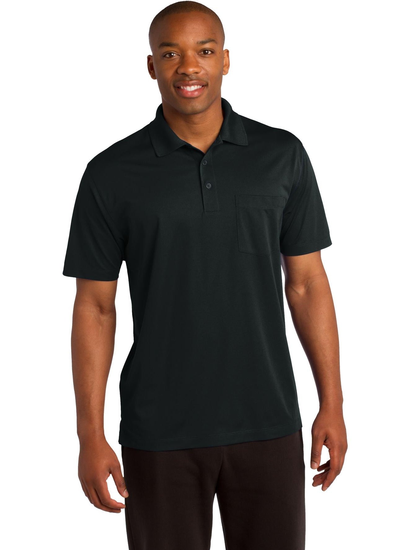 Sport-Tek Micropique Sport-Wick Pocket Polo-Regular-Sport-Tek-Black-S-Thread Logic