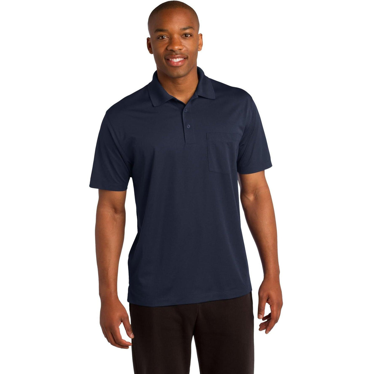 logo-left Sport-Tek Micropique Sport-Wick Pocket Polo-Regular-Sport-Tek-True Navy-S-Thread Logic